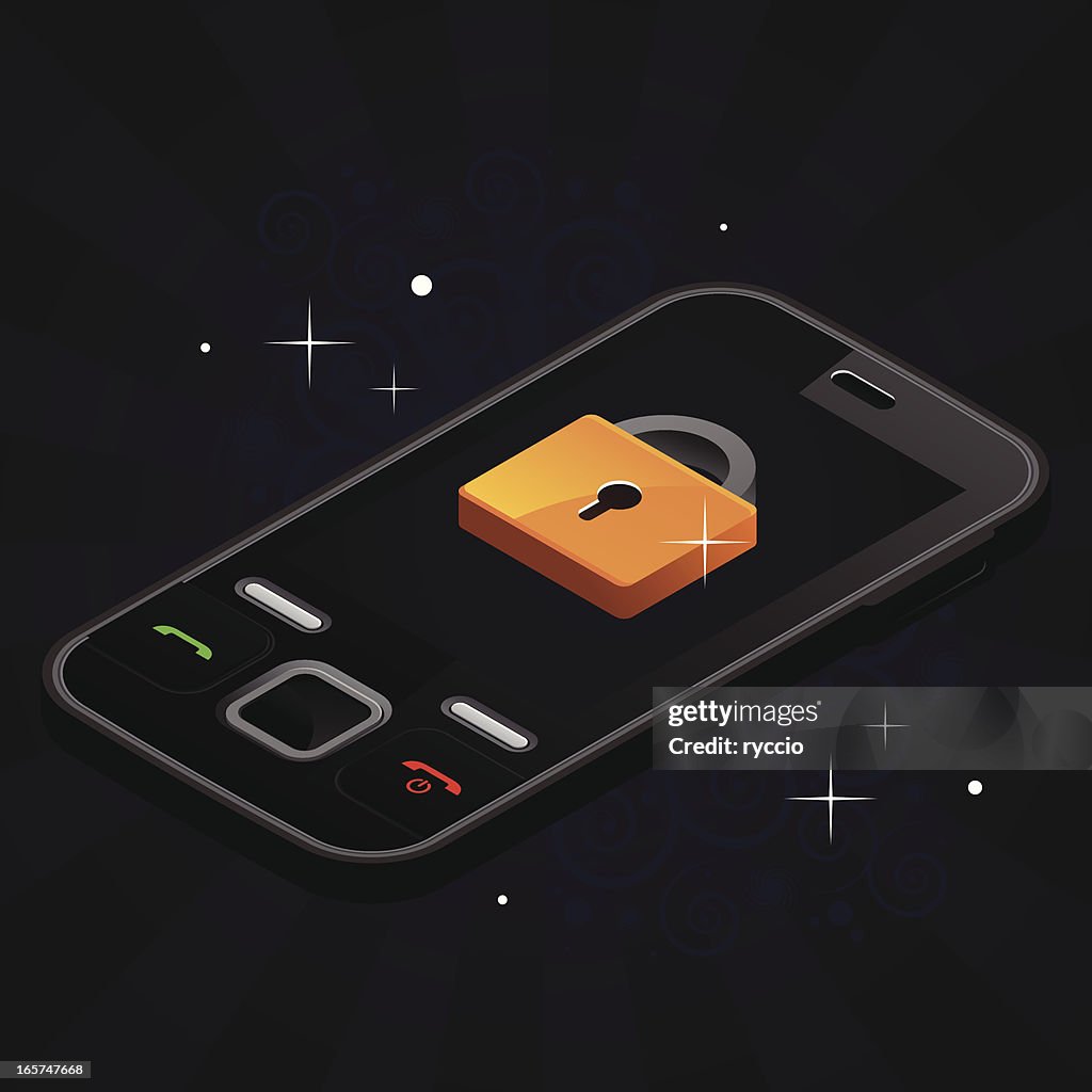 Phone With Lock High-Res Vector Graphic - Getty Images