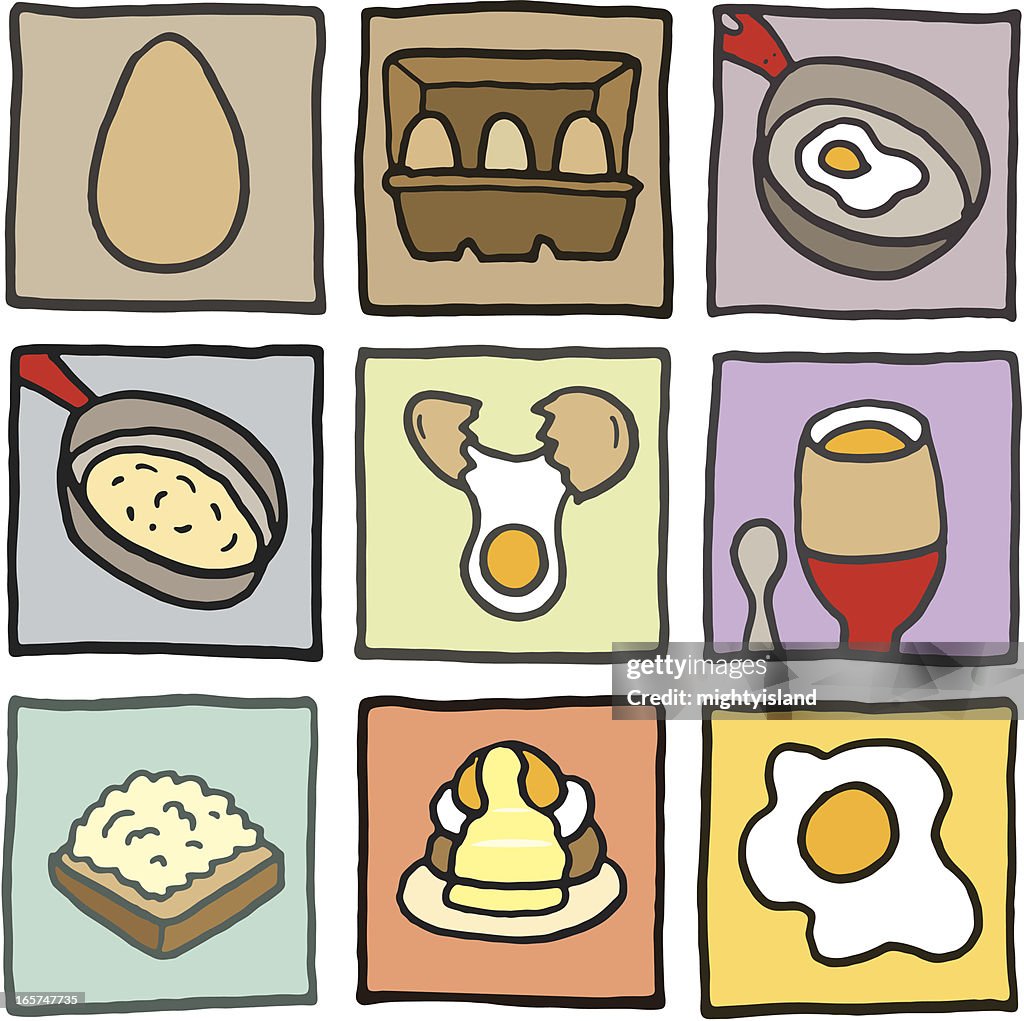 Egg icons blocks