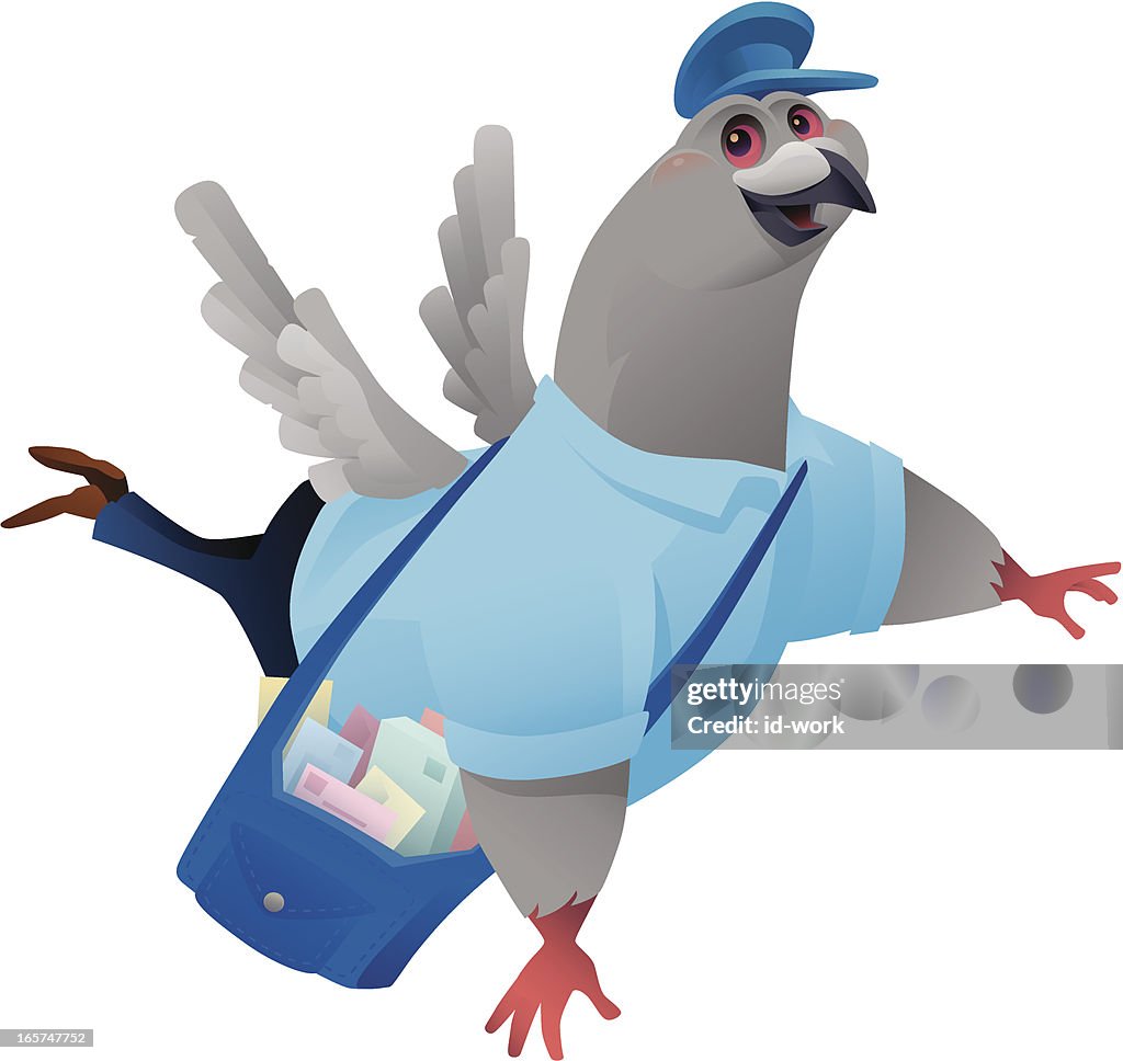 Happy postal pigeon