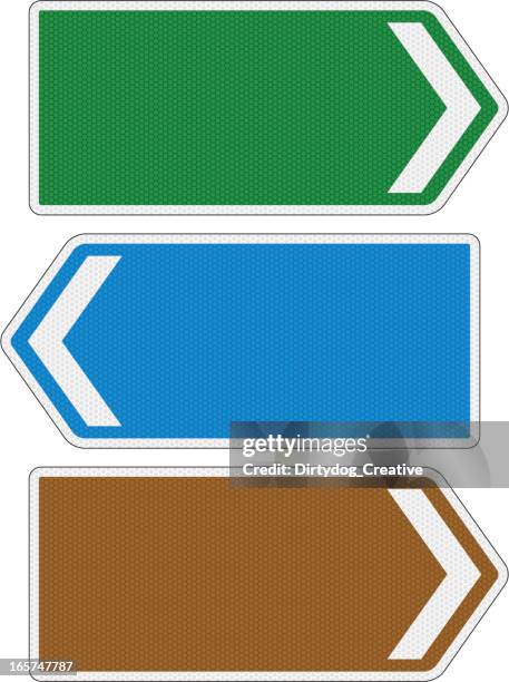 blank directional road signs with reflection detail - traffic signs stock illustrations