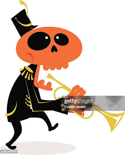 ghost marching band trumpet player - ghost the musical stock illustrations