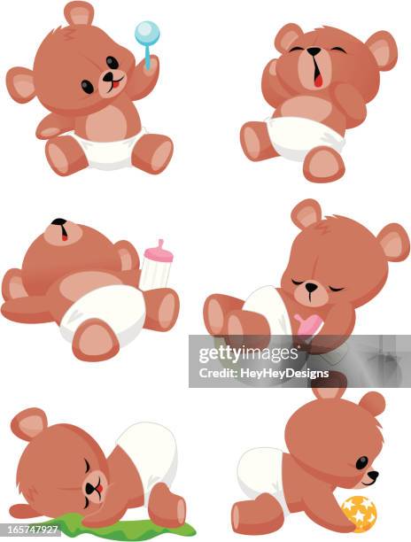 teddy bear babies - moving blankets stock illustrations