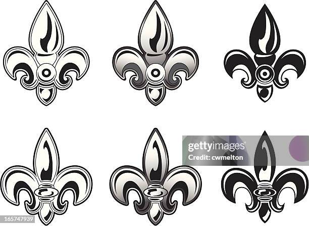 fleur de lis 6 pack - french quarter stock illustrations