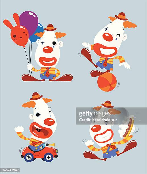 funny clown set - clown stock illustrations
