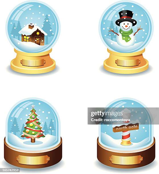 vector, snow globe - snow globe empty stock illustrations