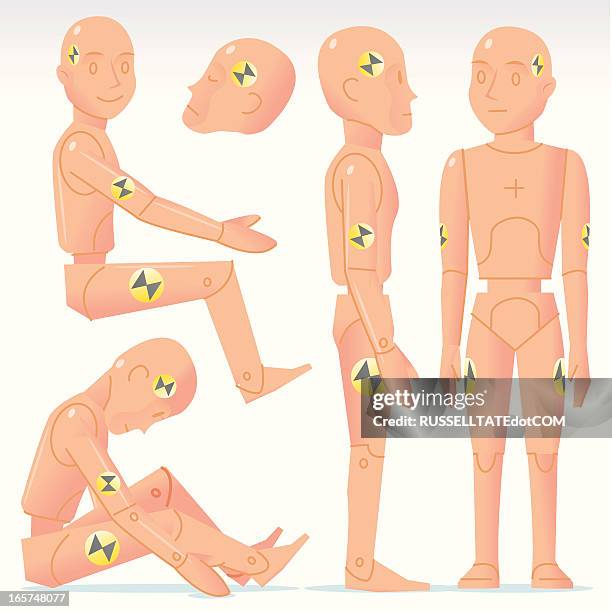 pose unfall dummies - crash test stock-grafiken, -clipart, -cartoons und -symbole