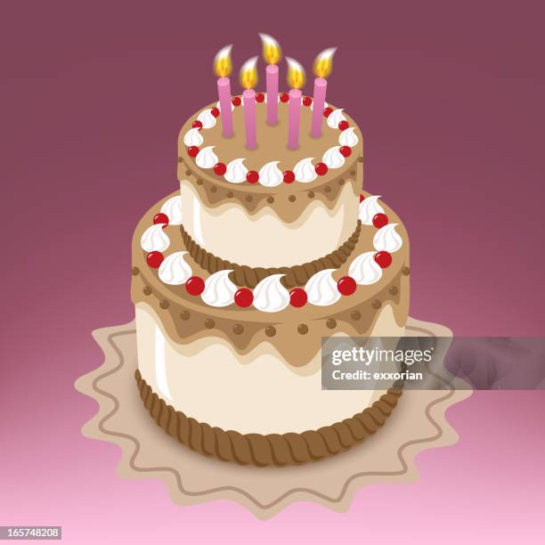 birthday cake - dessert buffet stock illustrations