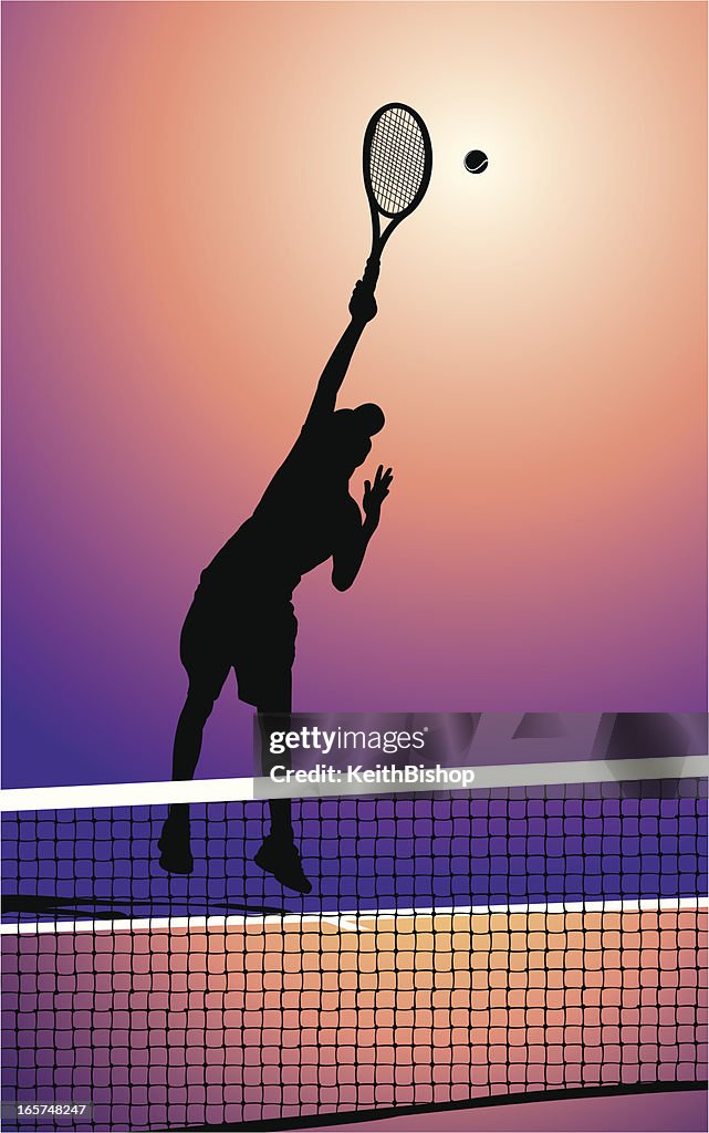 Tennis Player Serving Background