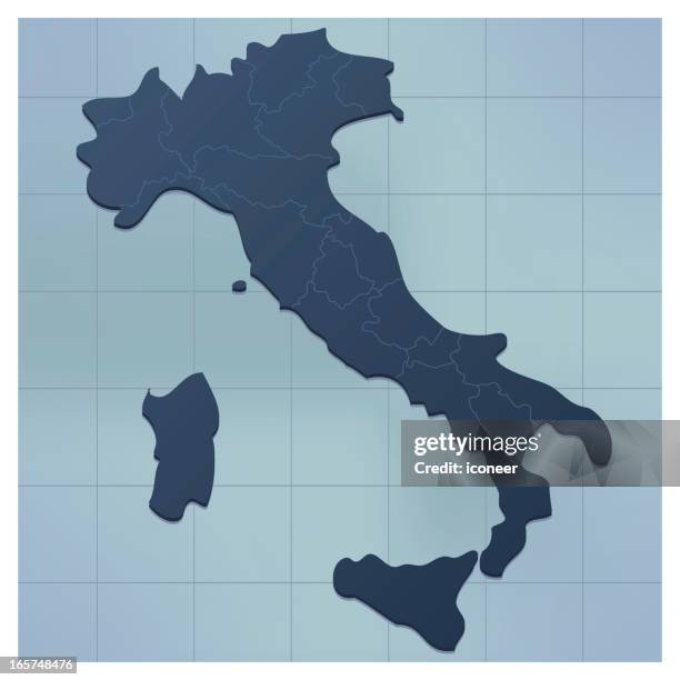 italy map darkblue - valle d'aosta stock illustrations