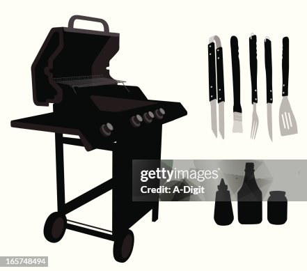 Ready BBQ Vector Silhouette Ready BBQ Vector Silhouette