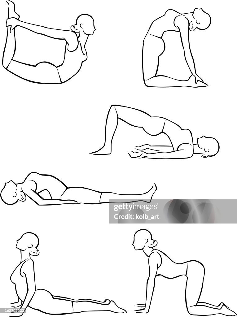 Stylized yoga illustrations - Bending
