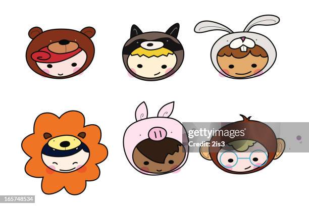 tierischer gesichter - animal face stock-grafiken, -clipart, -cartoons und -symbole