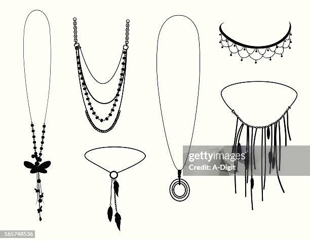 ilustrações, clipart, desenhos animados e ícones de colares - necklace