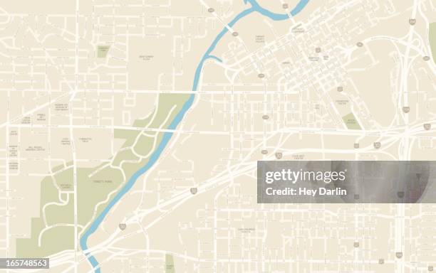 ilustraciones, imágenes clip art, dibujos animados e iconos de stock de mapa del centro de la ciudad de fort worth - fort worth