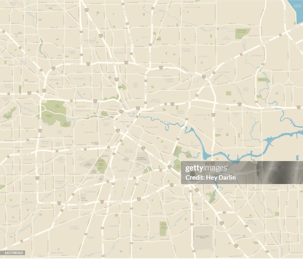 Houstonstadtplan Stock-Illustration - Getty Images