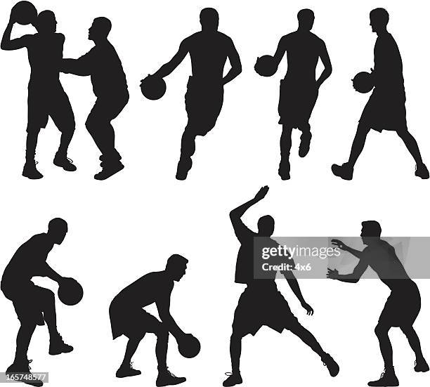 ilustraciones, imágenes clip art, dibujos animados e iconos de stock de guys jugando baloncesto - agilidad