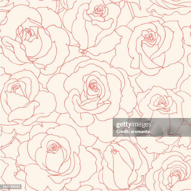 illustrazioni stock, clip art, cartoni animati e icone di tendenza di senza cuciture rose - floral pattern