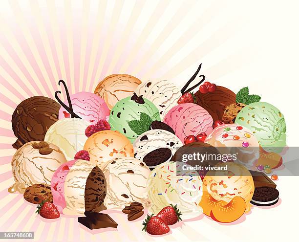 ilustrações, clipart, desenhos animados e ícones de gloriosa de sorvete - sorvete chocolate chip