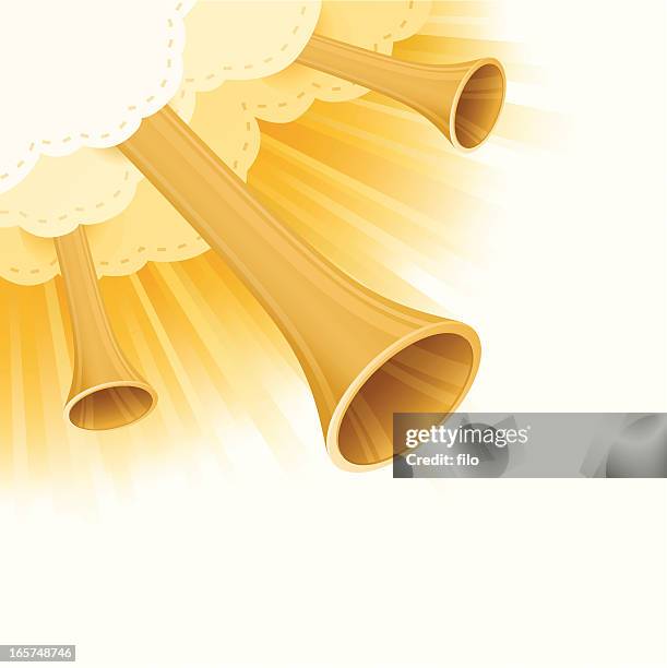 spiritual horns - brass background stock illustrations