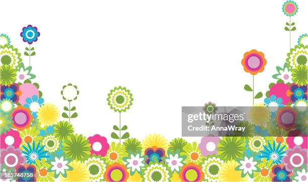 flower border - hippie stock illustrations
