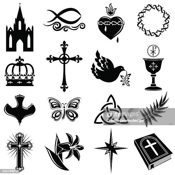 christian symbols - catholicism stock illustrations