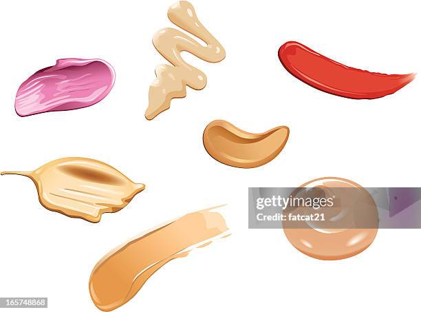 make-up-smears einsätze - farbprobe stock-grafiken, -clipart, -cartoons und -symbole