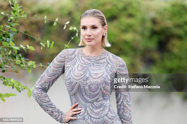 Cristina Musacchio is seen arriving at the 80th Venice International Film Festival 2023 on September 03, 2023 in Venice, Italy.