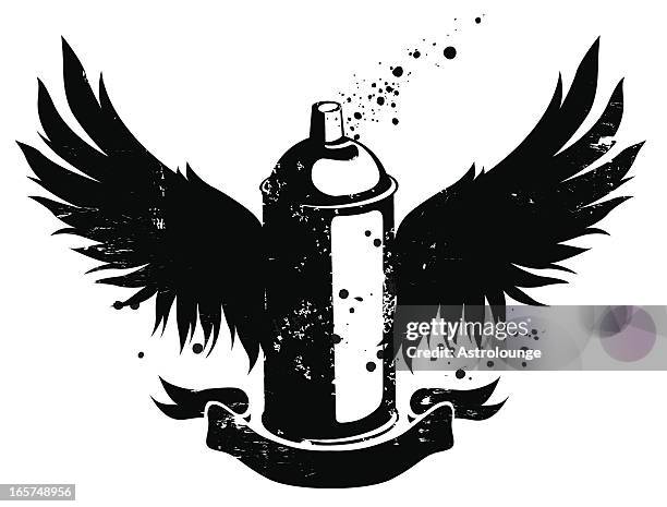 graffiti banner - stencil stock illustrations