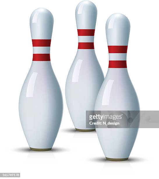 bowling pins - skittles game stock illustrations