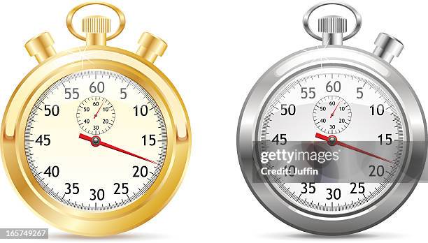 two stopwatch - chrome stock illustrations