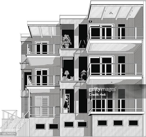 Swanky Apartment Building High-Res Vector Graphic