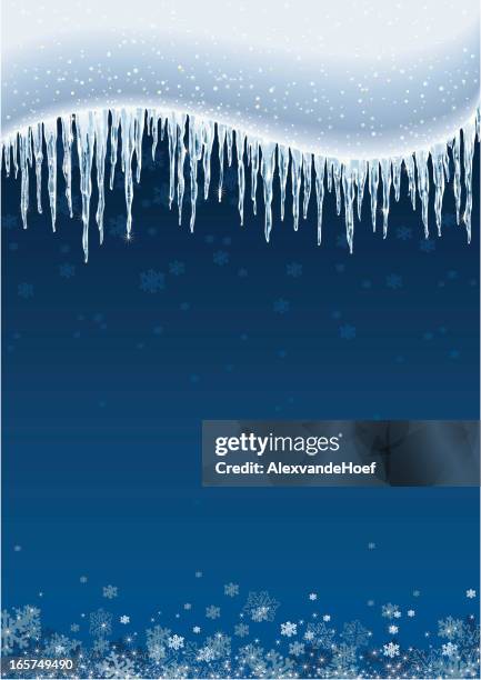 icicles and snow background - icicle lights stock illustrations