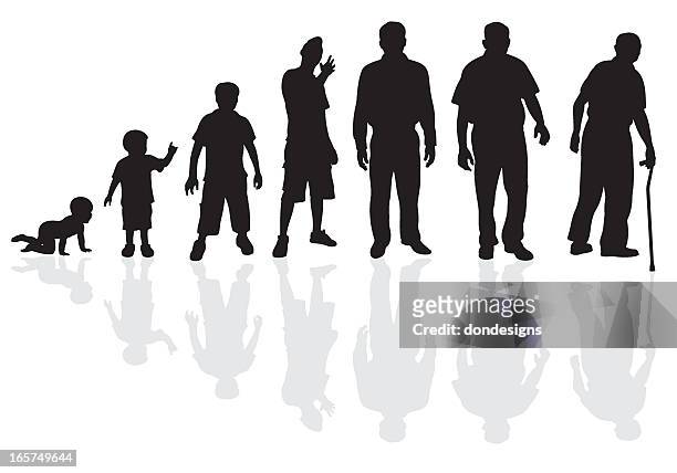 male life cycle silhouette - development stock illustrations