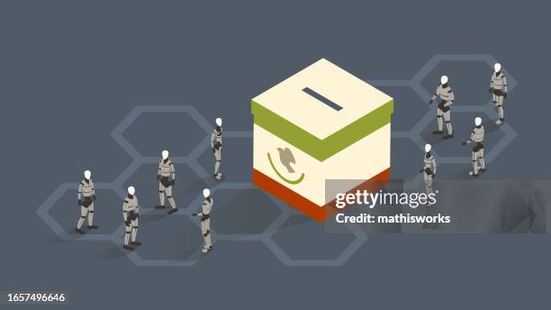 ilustraciones, imágenes clip art, dibujos animados e iconos de stock de elecciones ai méxico - papeleta para votar