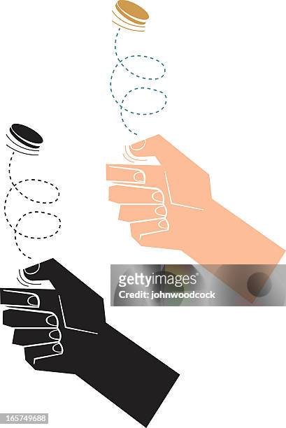 coin toss - flipping a coin stock illustrations