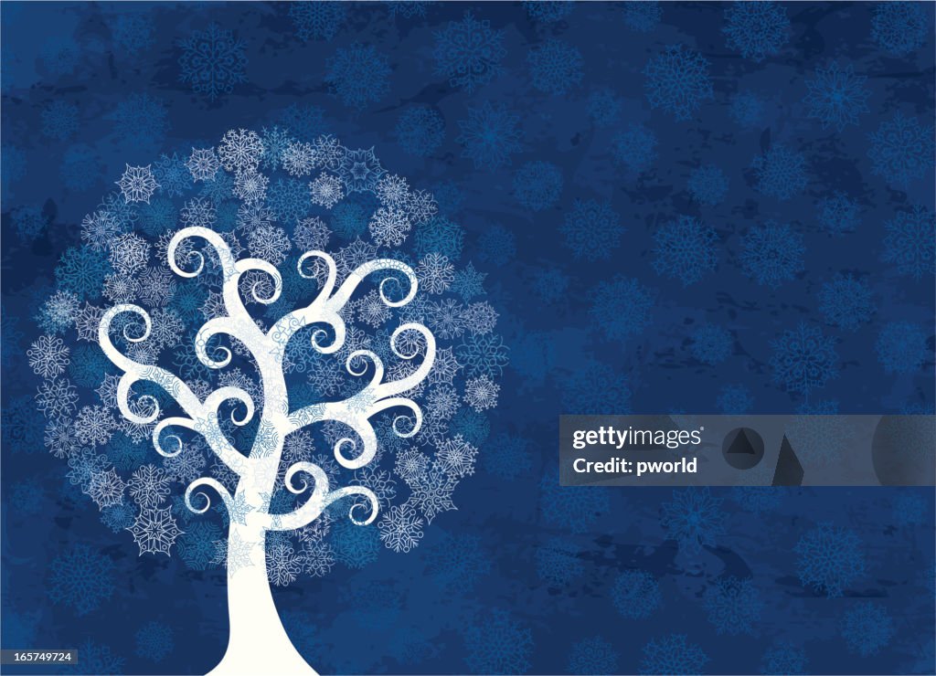 Snowflake Tree Backround Snowflake Tree High-Res Vector Graphic - Getty Images
