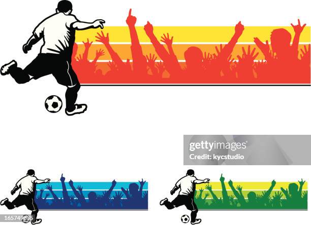 soccer player banner - soccer team stock illustrations