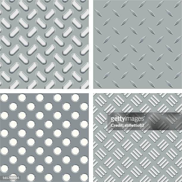 seamless industry metal textures - diamond plate stock illustrations
