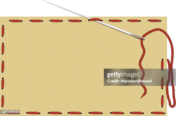 stitches border - sewing needle stock illustrations