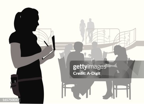 Waitress Vector Silhouette Waitress Vector Silhouette