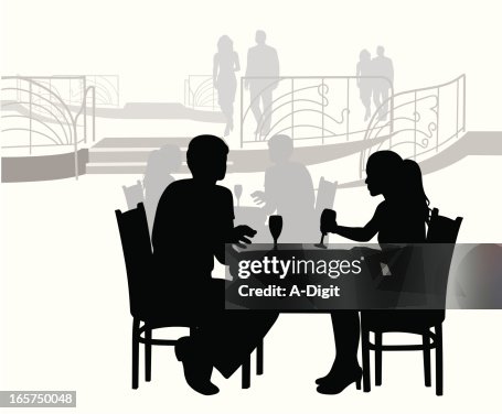 Elegant Dining Vector Silhouette Elegant Dining Vector Silhouette