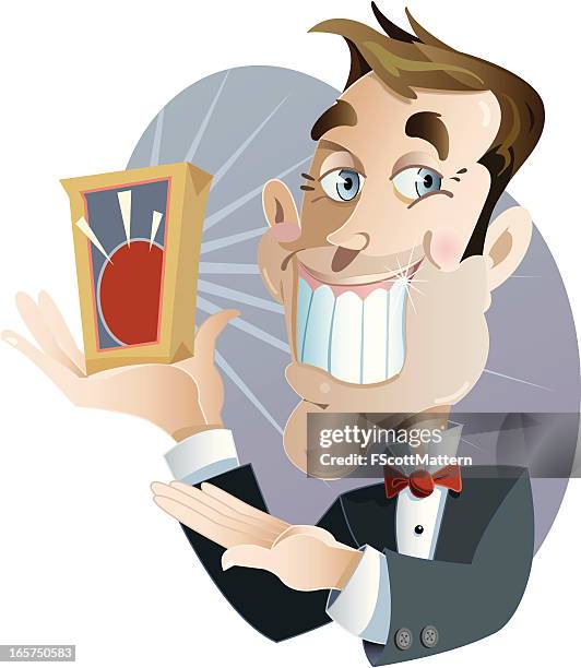 pitchman - confident presenter stock illustrations