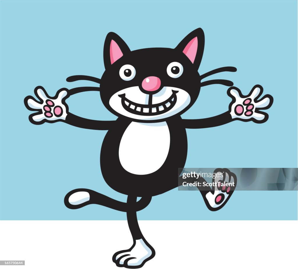 Dancing Cat Vector Happy Cat Dance
