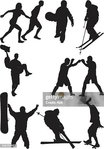 random sports assortment - facing obstacles stock illustrations