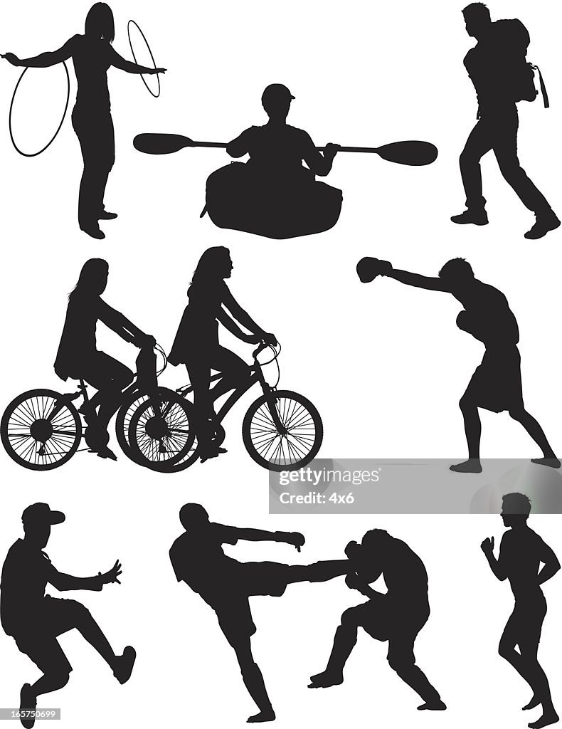 Hula hoop kayak viajar como mochilero boxeo ciclismo para trotar