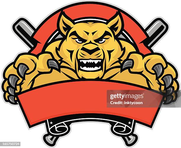 wildcat mascot baseball - wildcat mascot stock illustrations