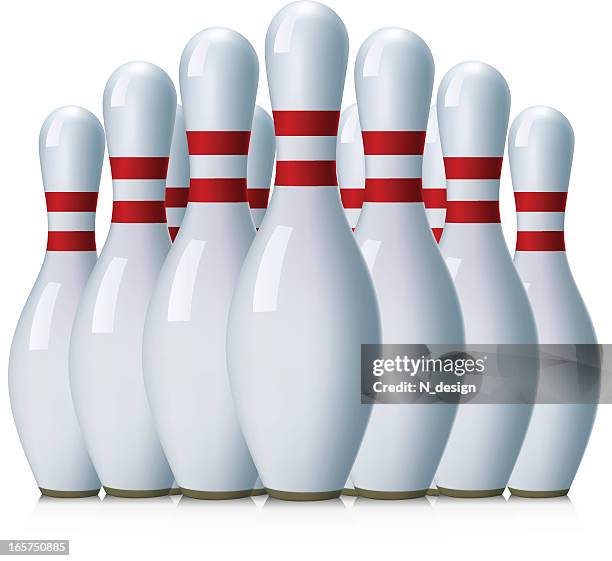 bowling pins - bowling pin isolated stock illustrations