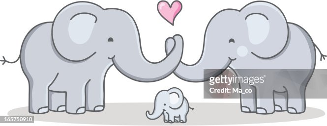Strong Cohesive Family Cartoon Elephant Love High-Res Vector Graphic -  Getty Images