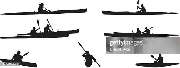 kayaking - white water kayaking stock illustrations
