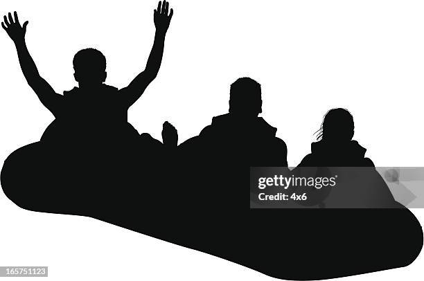 people going for a ride in raft - pool raft stock illustrations
